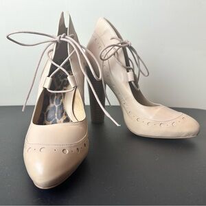 Beige Type Z Lace Up Heels
